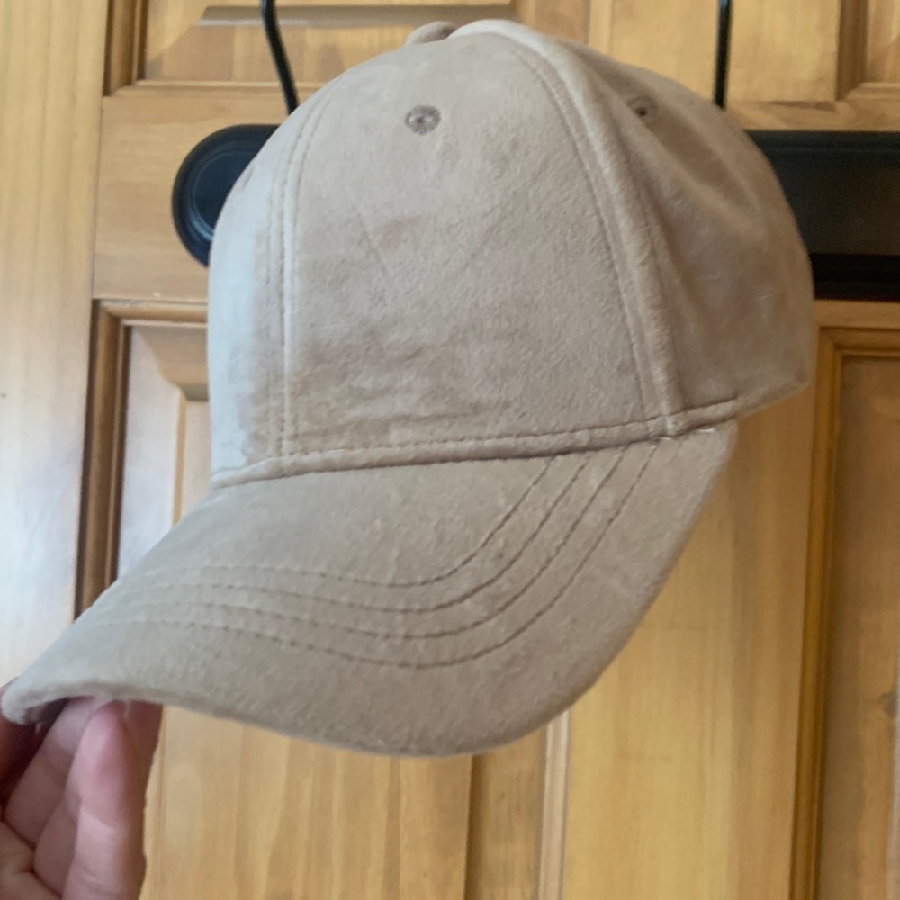3/$15-Micro suede tan baseball hat